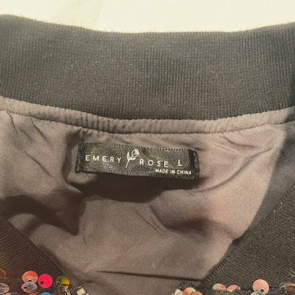 Emery Rose long sleeve sequin bomber jacket - Picture 2 of 5